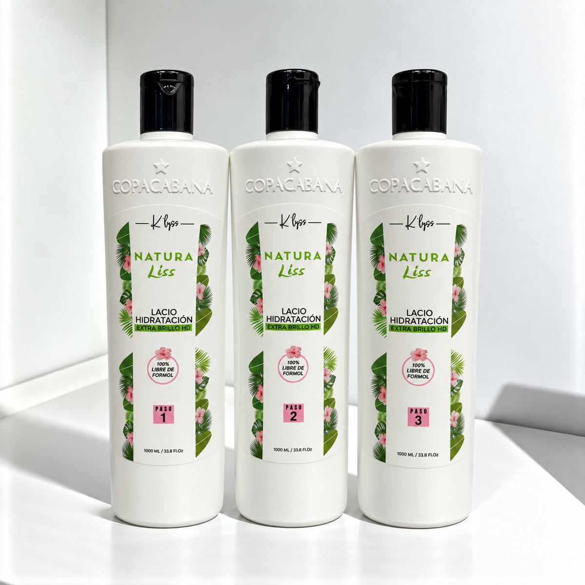 Kit Alisado Organico 3 Pasos - COPACABANA NATURAL LISS 1000ML