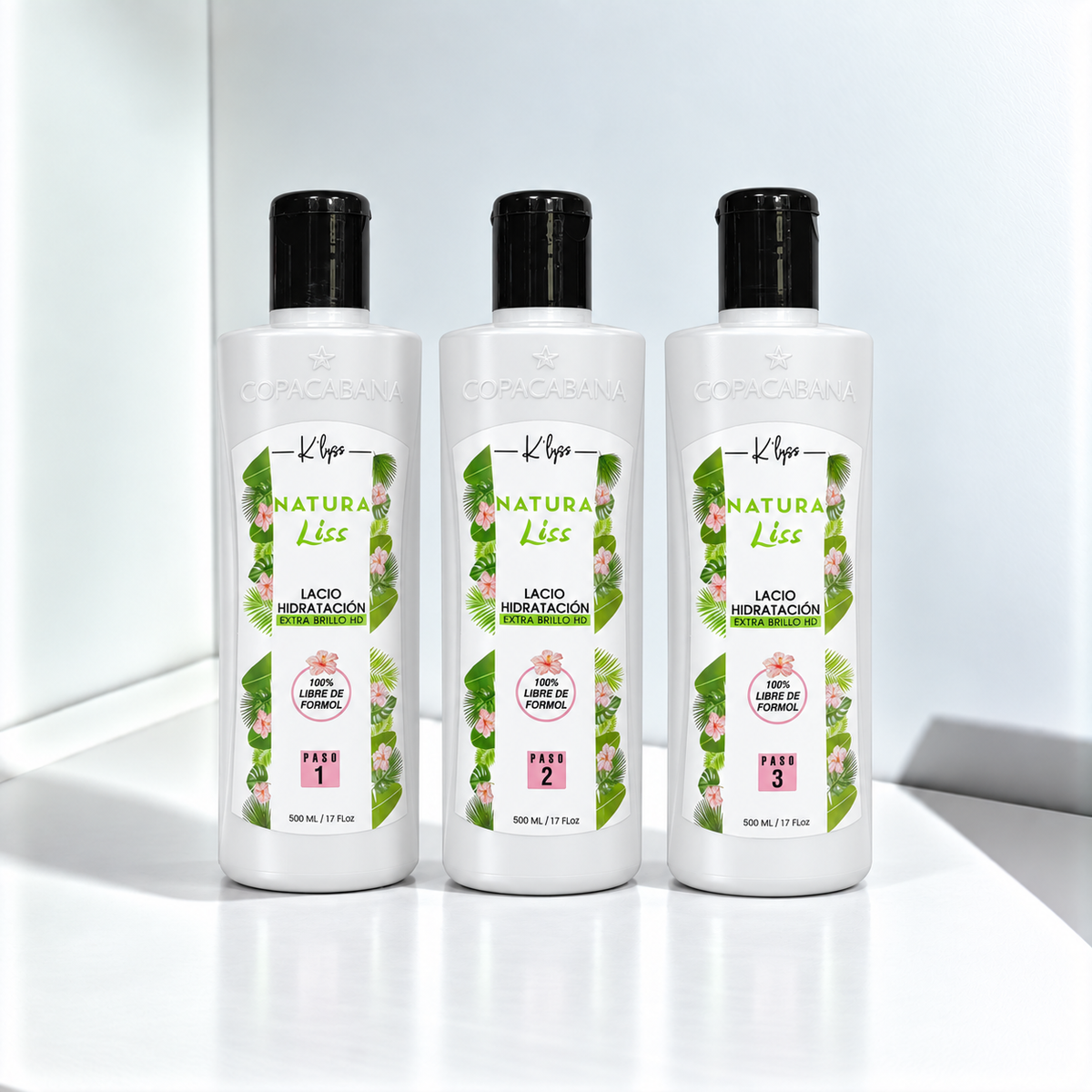 Kit Alisado Organico 3 Pasos - COPACABANA NATURAL LISS 500ML