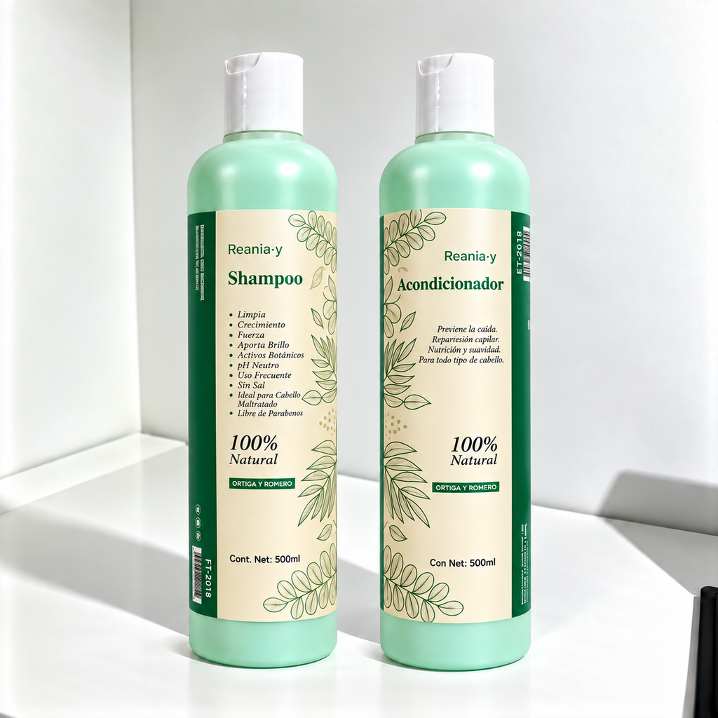 Shampoo + Acondicionador de Romero y Ortiga - REANIA 500ML