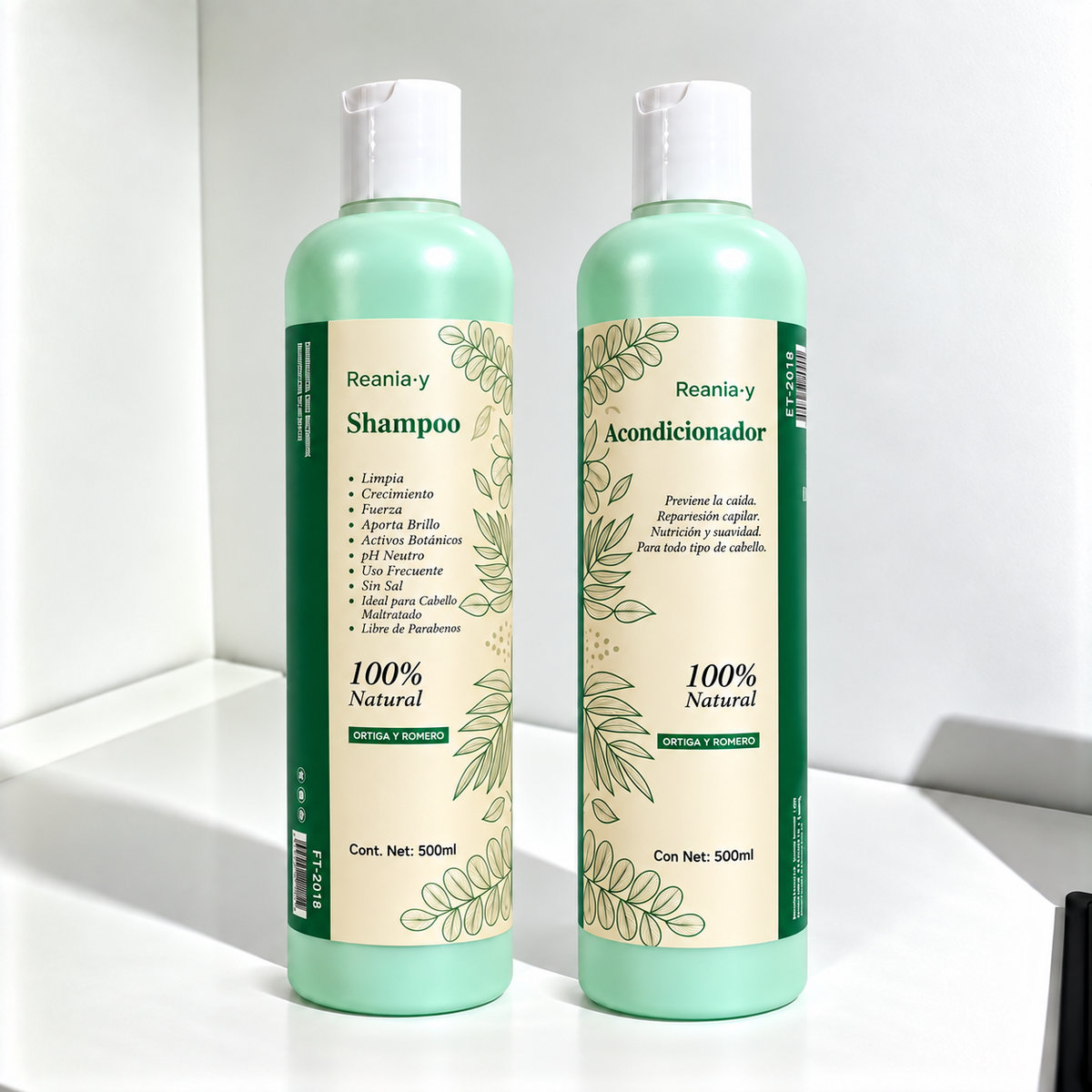 Shampoo + Acondicionador de Romero y Ortiga - REANIA 500ML