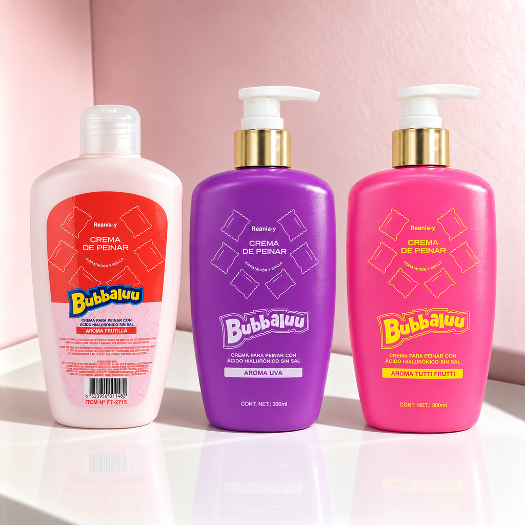 Crema de Peinar con Ácido Hialurónico Sin Sal - BUBBALUU 300ML